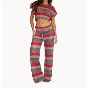PQ Renee top and Bree Pant Swim Multicolor Striped Coverup Set